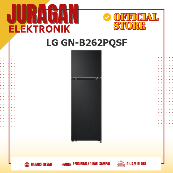 LG GN-B262PQSF Kulkas 2 Pintu 287/266L Smart Inverter Compressor™ Multi Air Flow GNB262PQSF GNB262