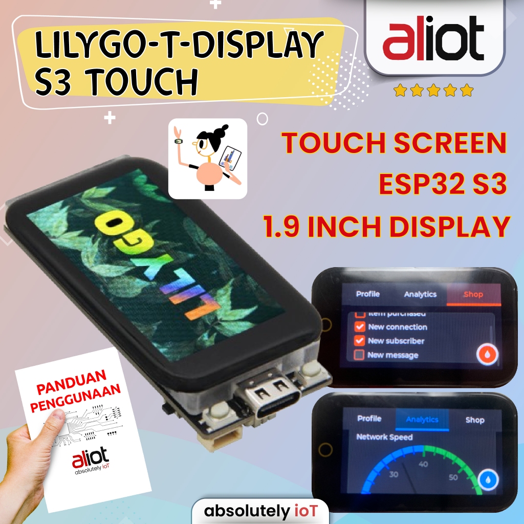 LILLYGO T-Display-S3 Touch Screen ESP32 S3 WIFI Bluetooth 1.9 Inch LCD - ESP32-S3 Display esp32