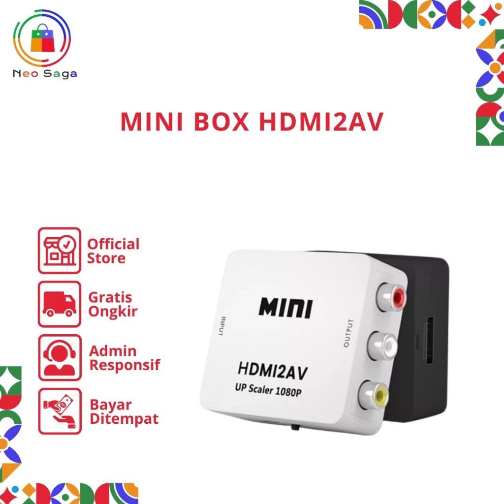 Mini Box HDMI2AV / HDMI TO AV RCA Converter Adaptor / Mini HDMI2AV New