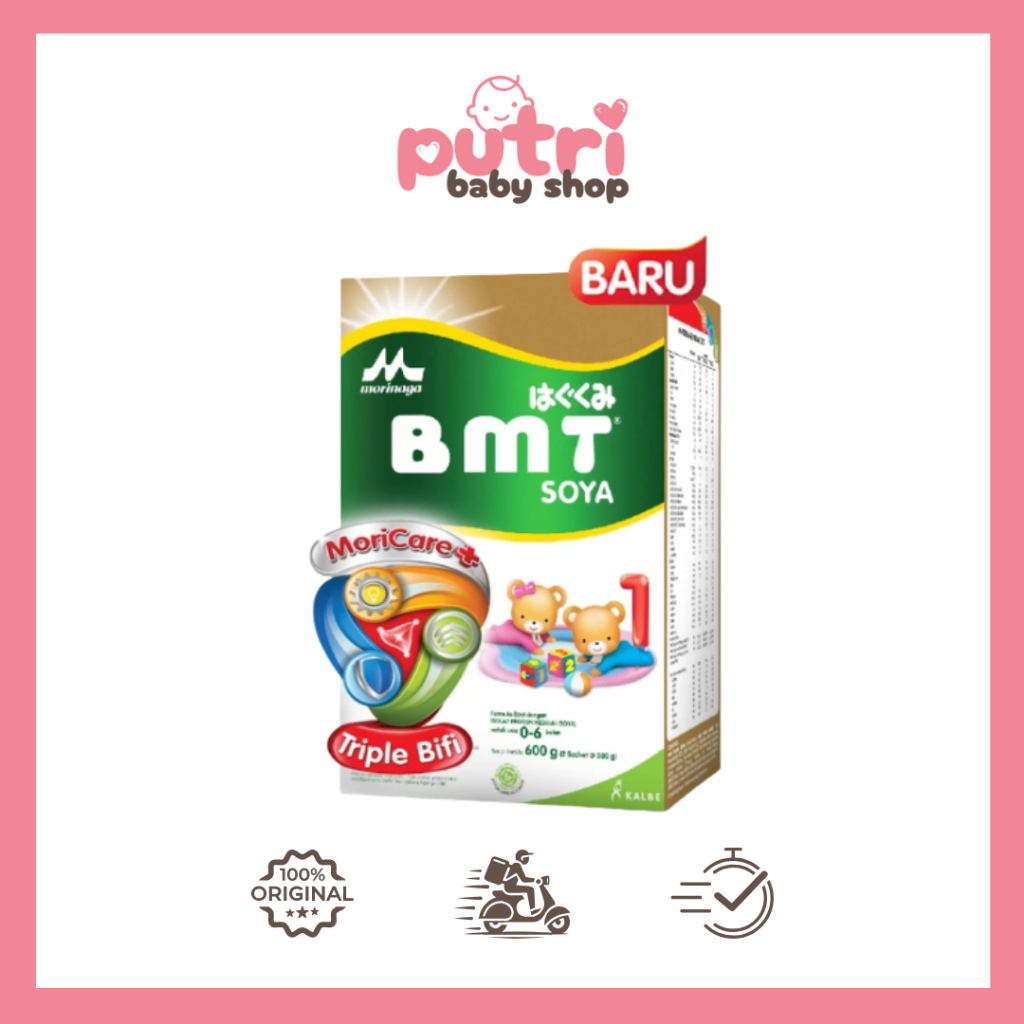 [PUTRI BABY SHOP] Morinaga BMT Soya 600gr | Susu Formula Soya 0-6 Bulan | ORIGINAL 100%