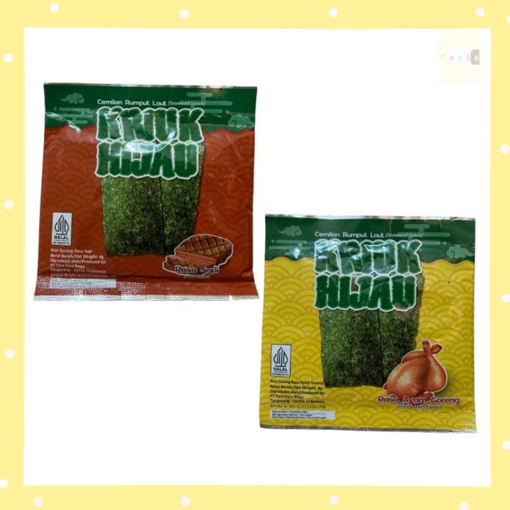 Kriuk Hijau Cemilan Rumput Laut 4g