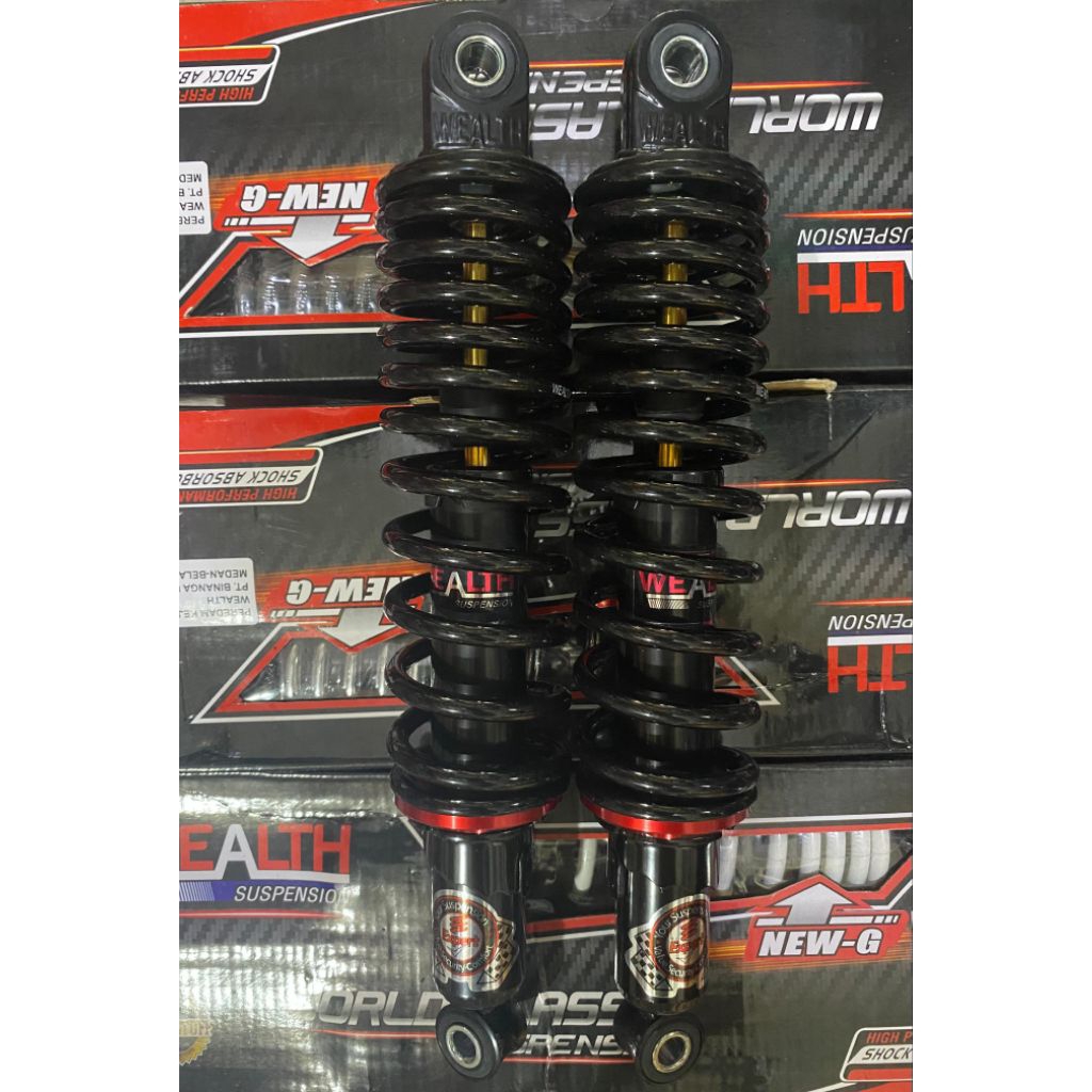SHOCK BELAKANG WEALTH 320MM HITAM MERAH CHROME REVO ABS REVO FI BLADE SUPRA X125 FI