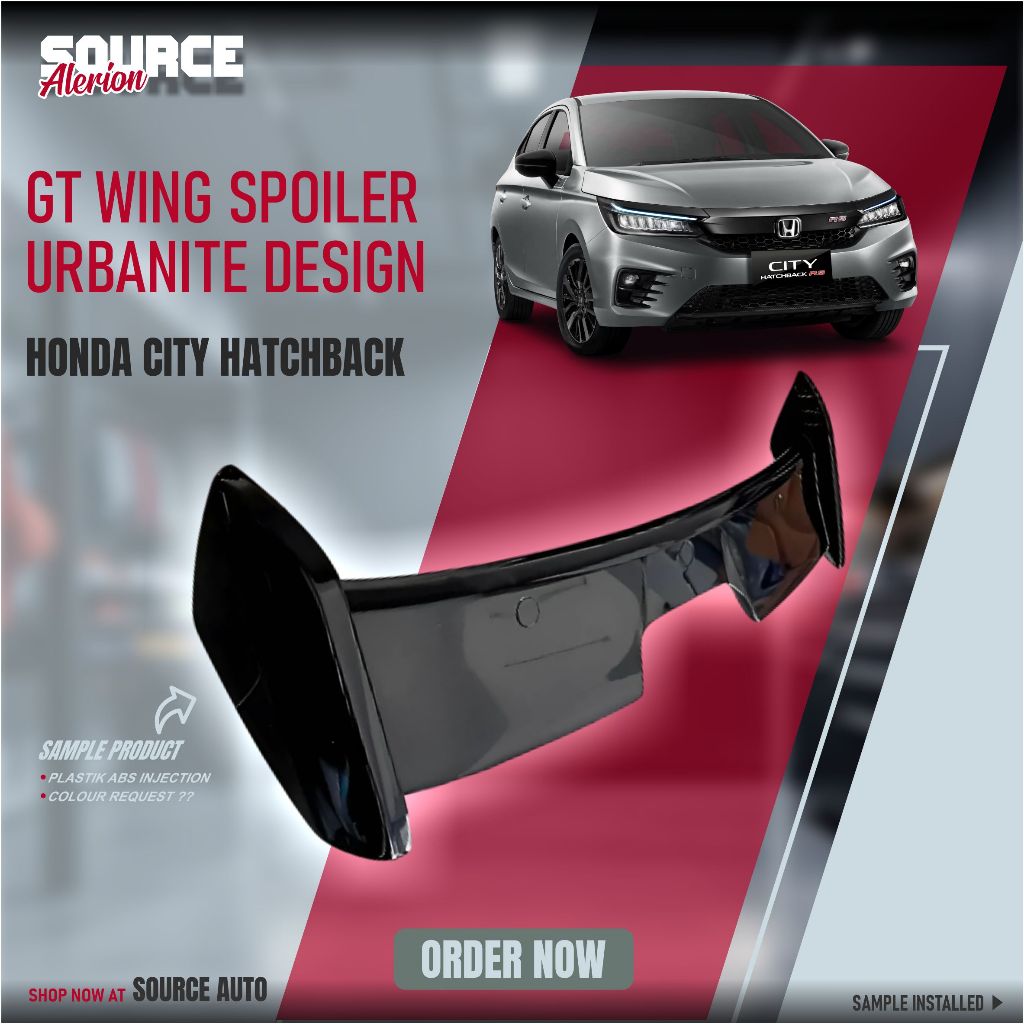 REAR GT WING SPOILER URBANITE DESIGN - HONDA CITY HATCHBACK