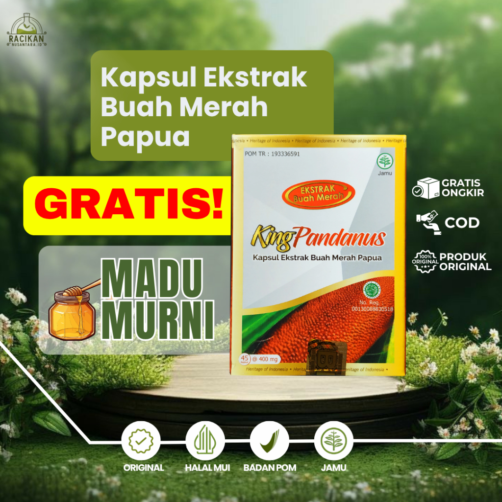 KING PANDANUS KAPSUL BUAH MERAH PAPUA OBAT DARAH TINGGI HIPERTENSI STROKE