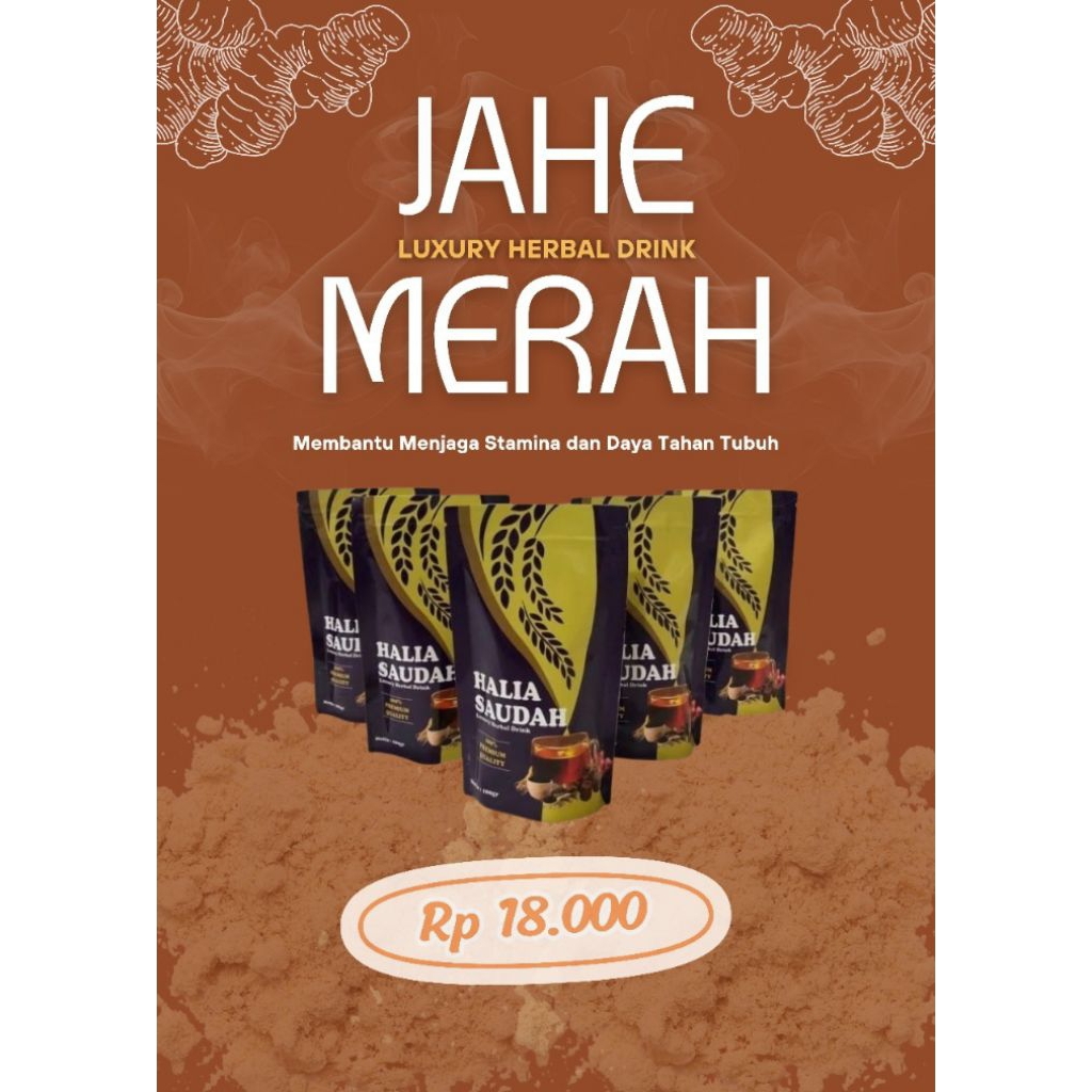 100gr Jahe Merah Halia Saudah/Minuman Herbal Jahe Merah