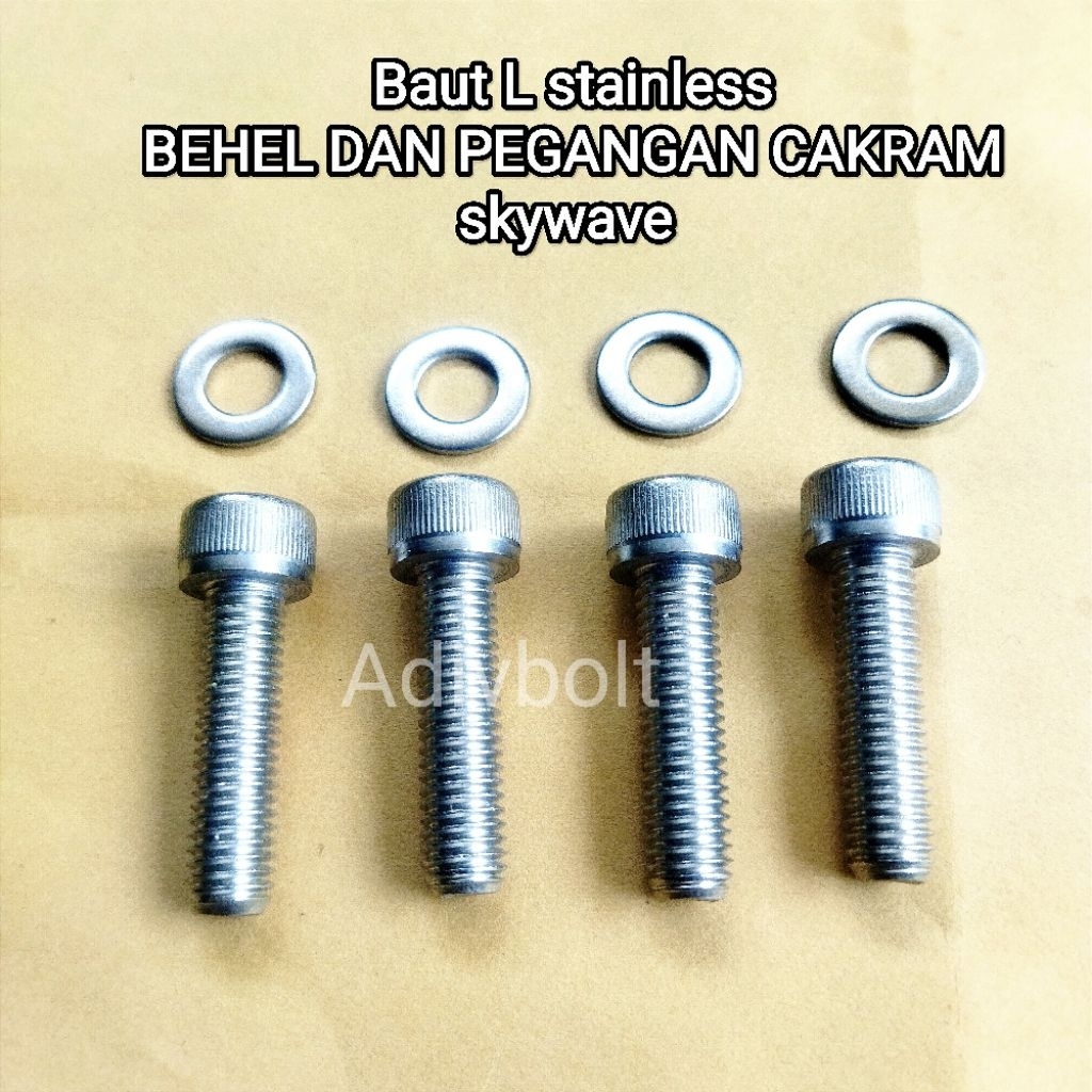 Baut L Skywave Behel Dan Pegangan cakram Stainless Steel kunci L