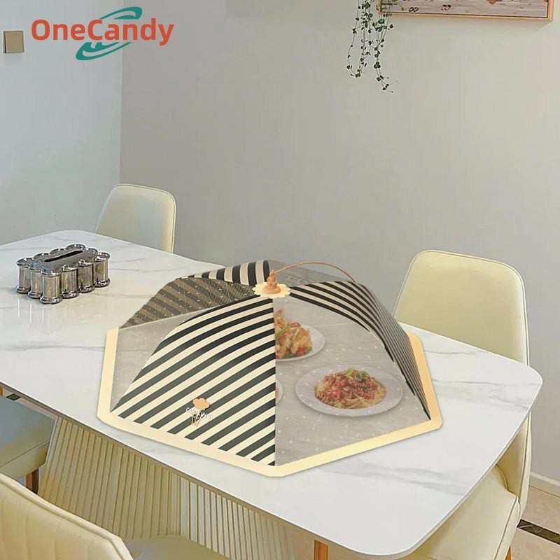 Payung Foldable Food Cover / Tudung Saji Lipat Estetik Bentuk Bulat dan Persegi / Jaring Pelindung /