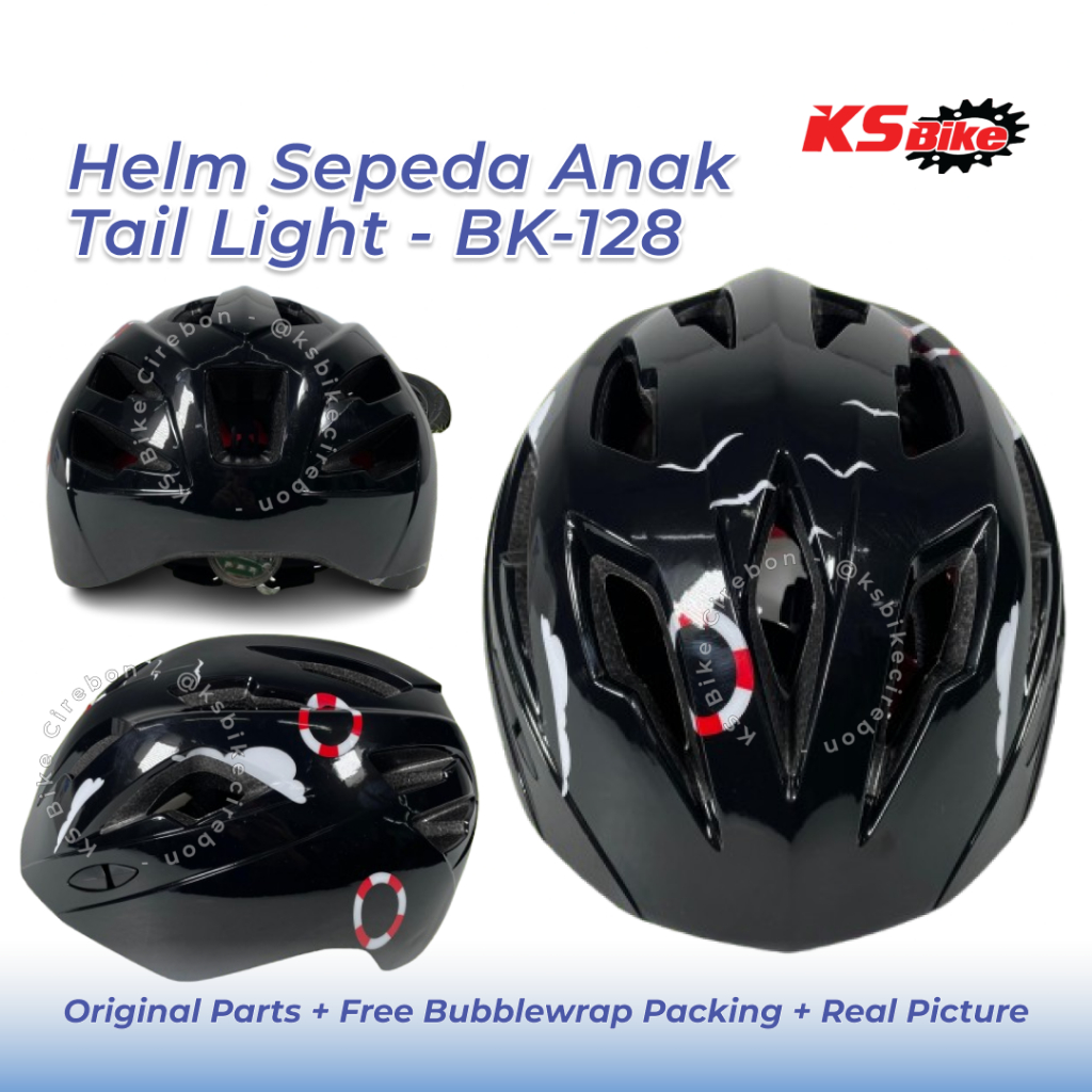Helm Sepeda Anak - Helm Scooter Skate Inline Skuter Anak dengan Lampu Belakang BIKEBOY BK128 / Helm 