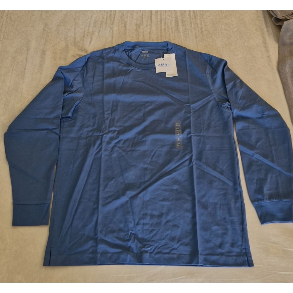 UNIQLO Original Airism Long Sleeve Shirt Unisex Blue size XL
