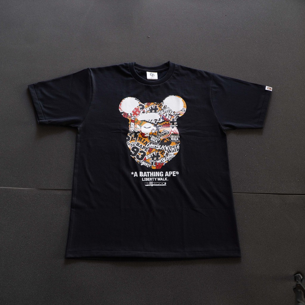 Kaos Bape x LBWK T-Shirt 1L23110913 Black sz L Original Jepang