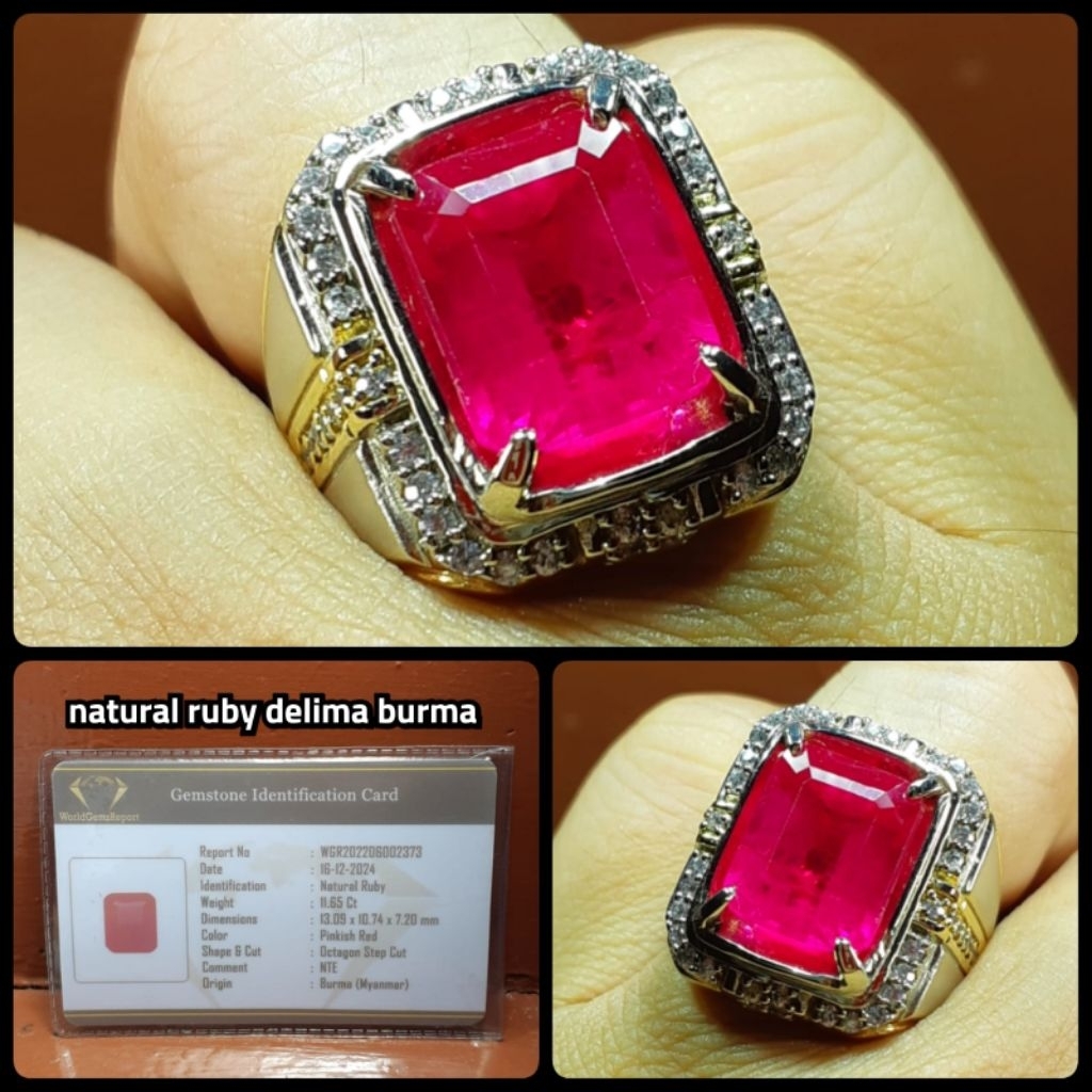 natural batu ruby burma delima asli NTE YA