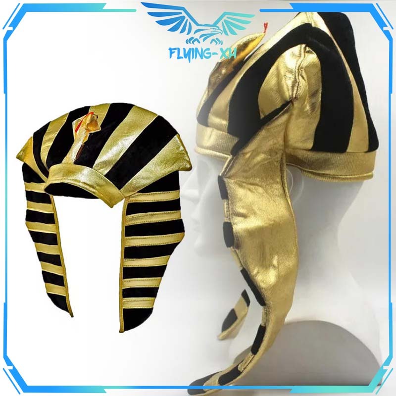 Kostum Mesir Topi Firaun Hiasan Kepala Mesir Perlengkapan Halloween Kostum Mesir Anak