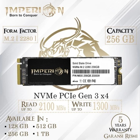SSD NVME M.2 256GB IMPERION SSD NVMe M.2 PCIe Gen3 GARANSI RESMI