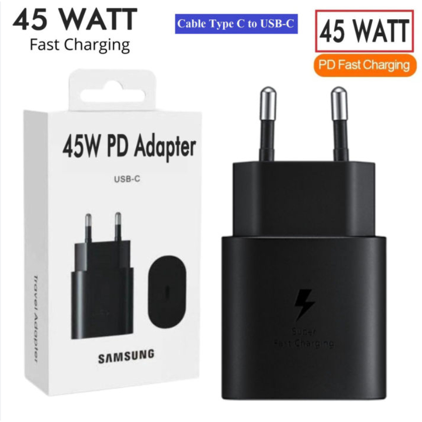 CHARGER SAMSUNG PD 45W SUPER FAST CHARGING | Adaptor samsung 45 Watt | Kepala charger 45 watt