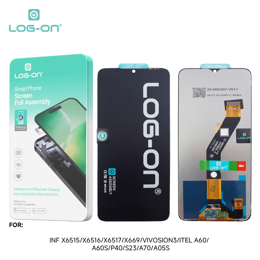 LOG-ON LCD FOR ITEL A60 / A60S / A70 / ITEL S23 / ITEL P40 / P55 5G / SPARK GO 2023 FULLSET TOUCHSCR