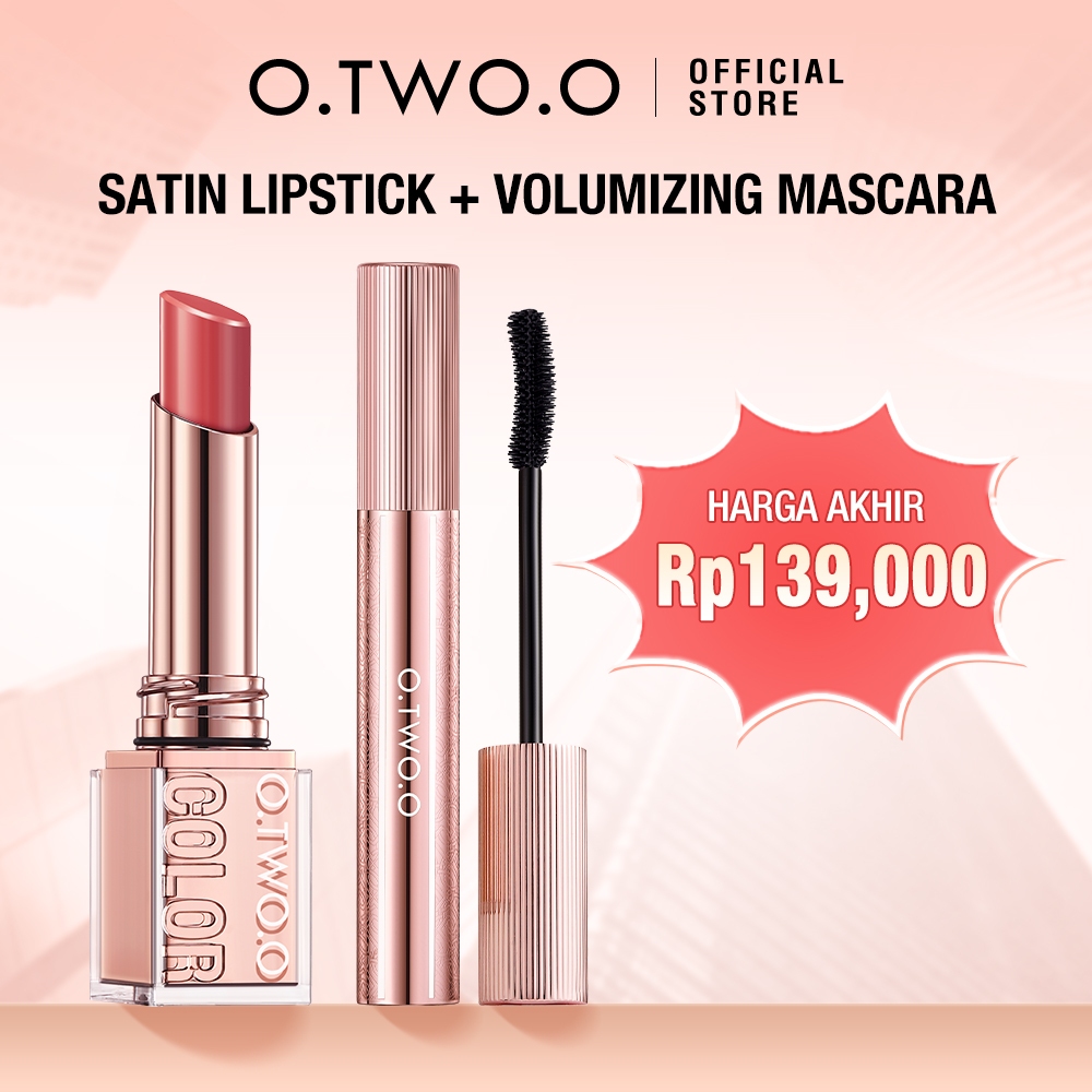 【Haute Series Set】O.TWO.O 2PCS With Satin Lip Blam + Volumizing Mascara Face Makeup Set
