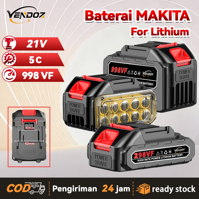 VENDOZ Baterai lithium berkapasitas besar Antarmuka Makita 100% ORI Baterai 5/10/15 sel High Quality