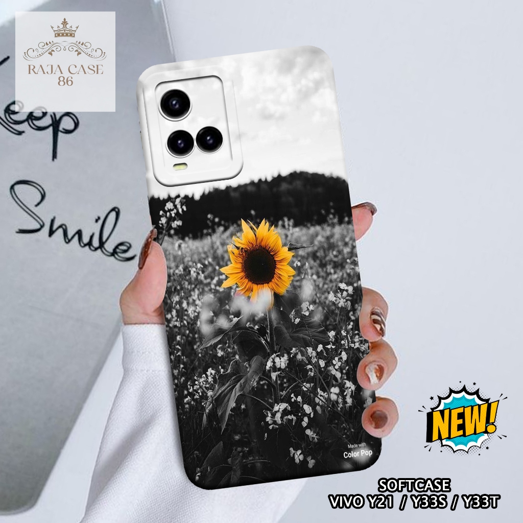 Case Vivo Y21 / Y33s / Y33t - casing Vivo Y21 - Motif case Bunga - Pelindung handphone - Vivo - Soft