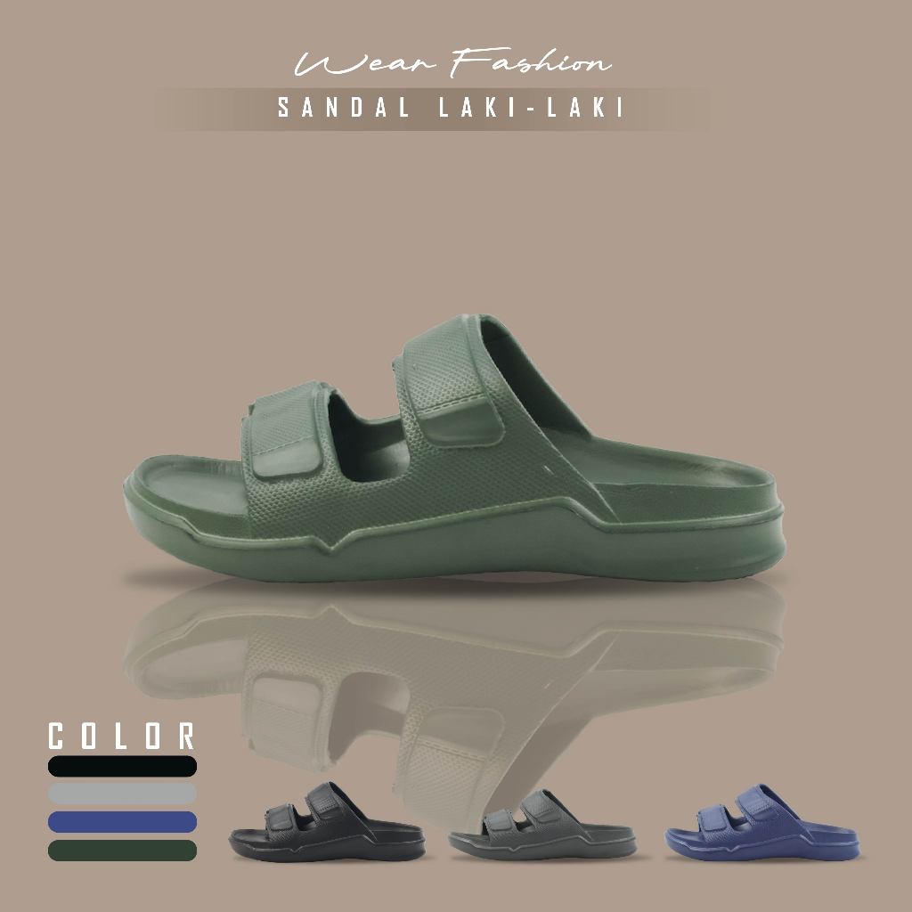 Sandal Selop Pria Casual 392-1 Dengan Bahan Karet EVA Empuk Nyaman Sandal Pria Desain Polos Menarik