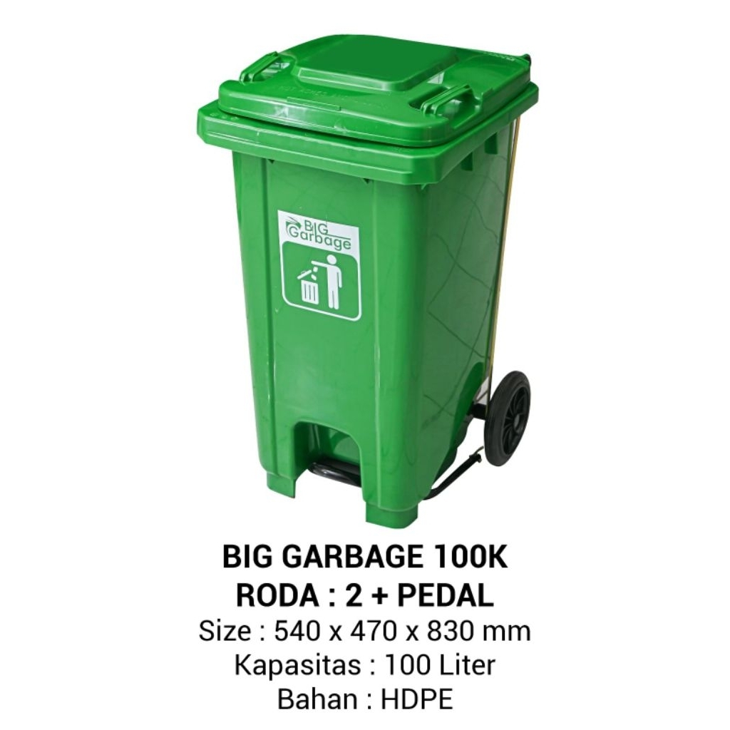 Kotak tong sampah plastik besar BIG GARBAGE 100L - BANDUNG area saja