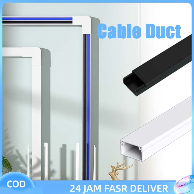 100cm PVC Cable Duct Trunking Pipa Pelindung Kabel Penutup Kabel Management Kabel Cover Kotak Kabel 