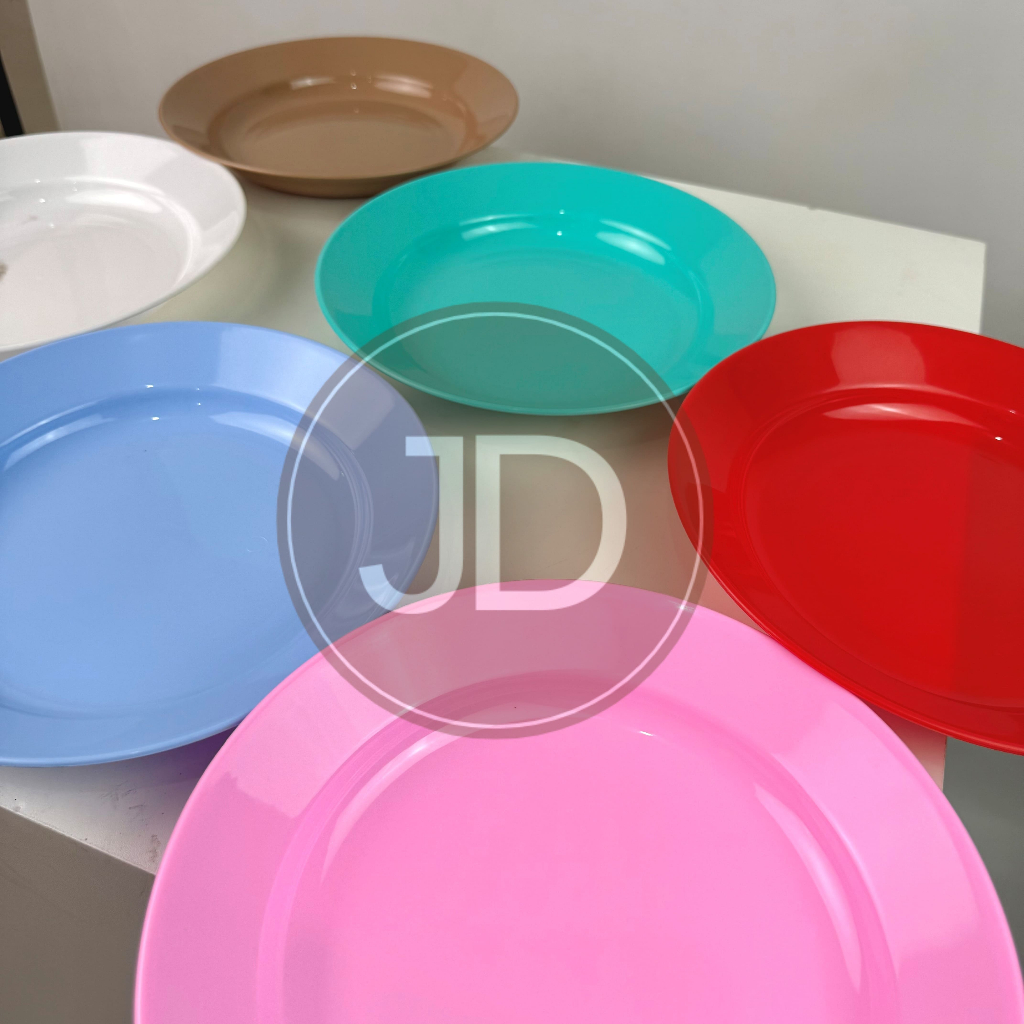 PROMO 6Pcs Piring /Piring plastik warna warni/ piring plastik putih / piring plastik tebal / piring 