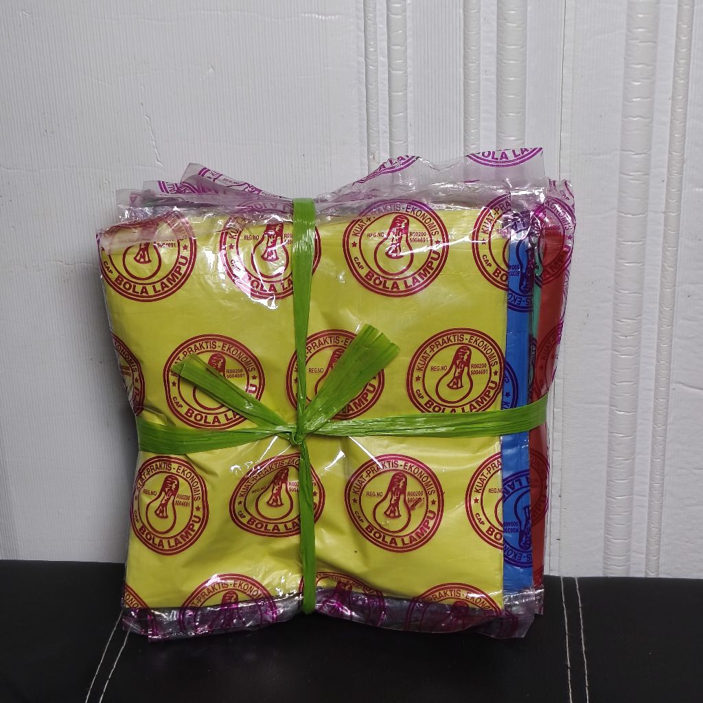 1 ikat plastik uk 15 cap bola lampu warna warni