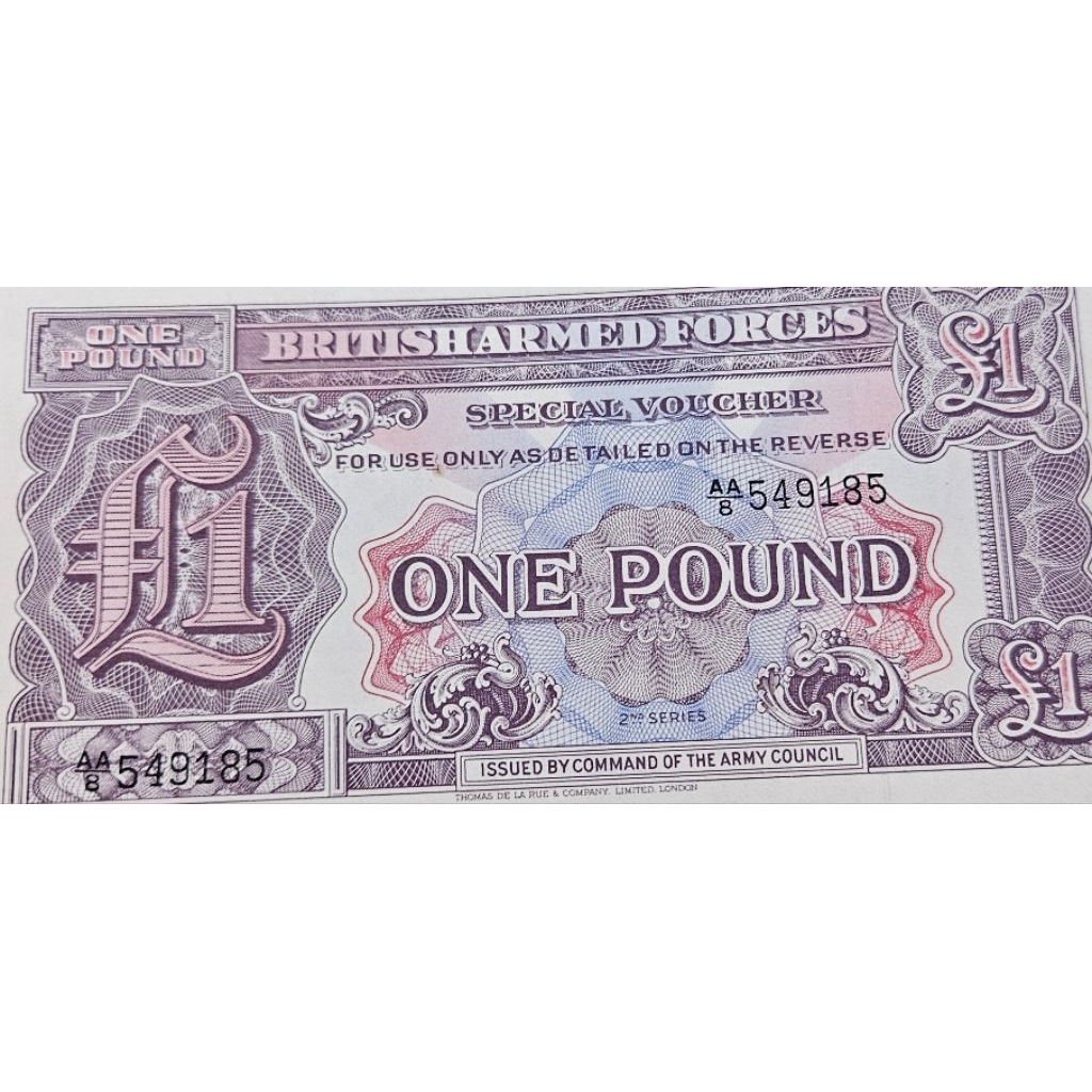 Uang Asing Negara British Armed Forces 1 Pound Issue Tahun 1962 Kondisi UNC  Original 100%