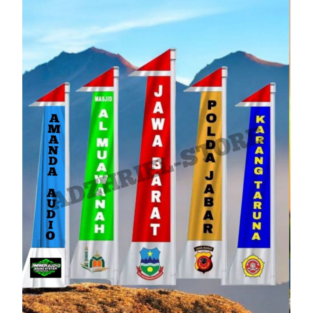 UMBUL-UMBUL CUSTOM REQUEST SABLON LOGO & TULISAN DESAIN BEBAS