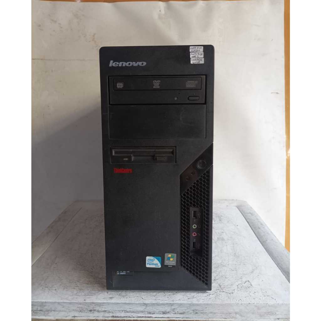 cpu lenovo thinkcentre intel core duo e7500 ram 4gb ddr2 hardisk 160gb siap pakai