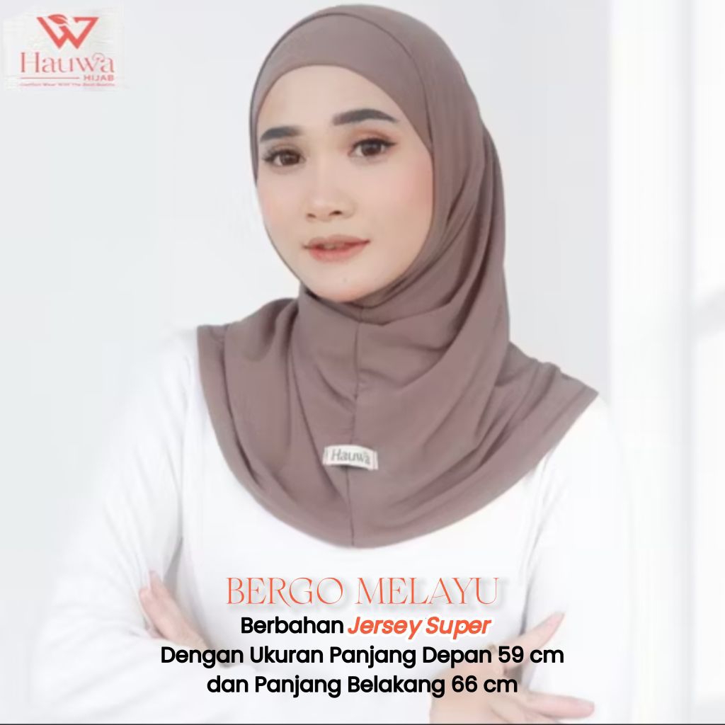 HAUWA Hamidah Safira Sporty - Hijab Bergo Instant Melayu Premium - Jilbab instan Kerudung Bergo Zaid