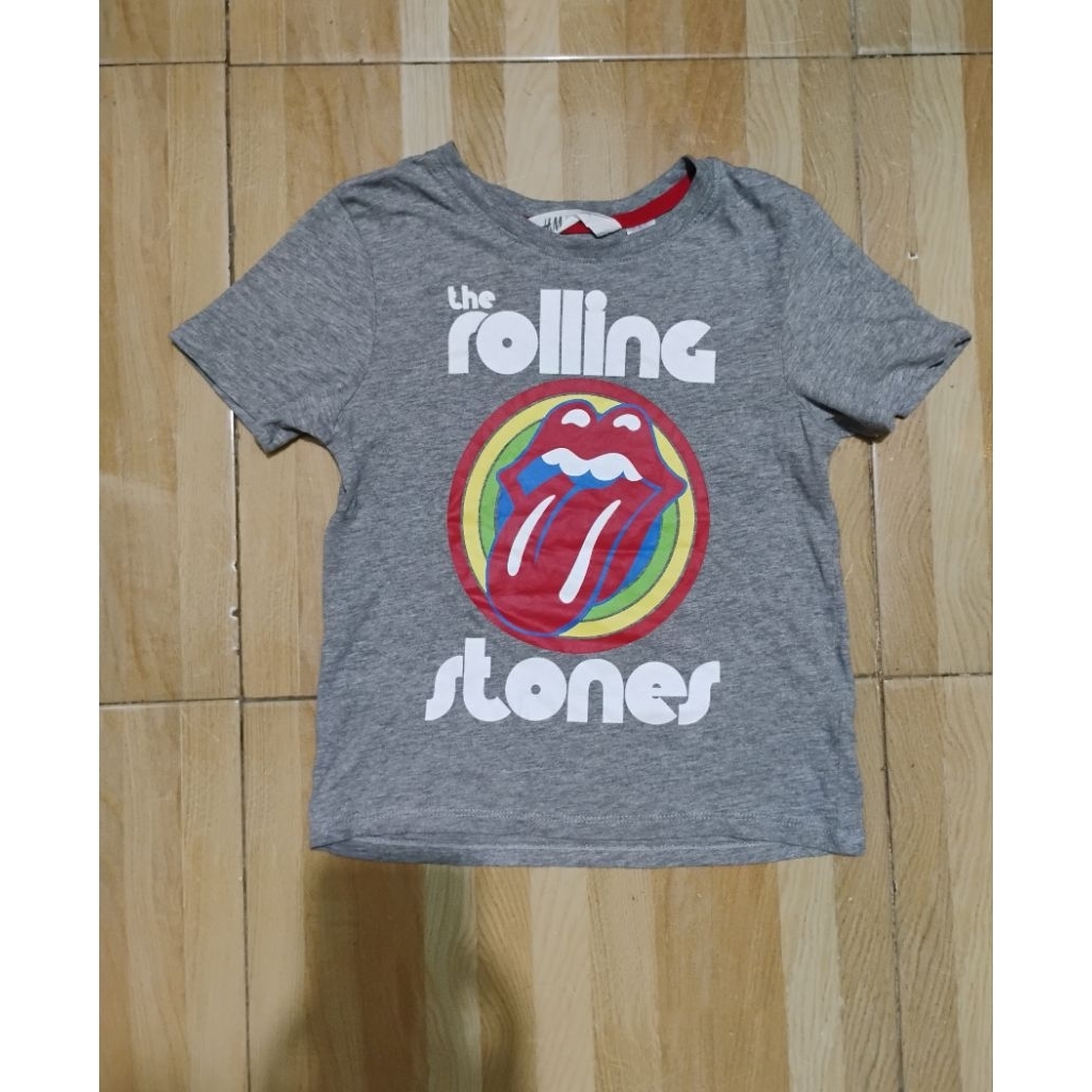 preloved kaos baju hm rolling stones anak laki laki original