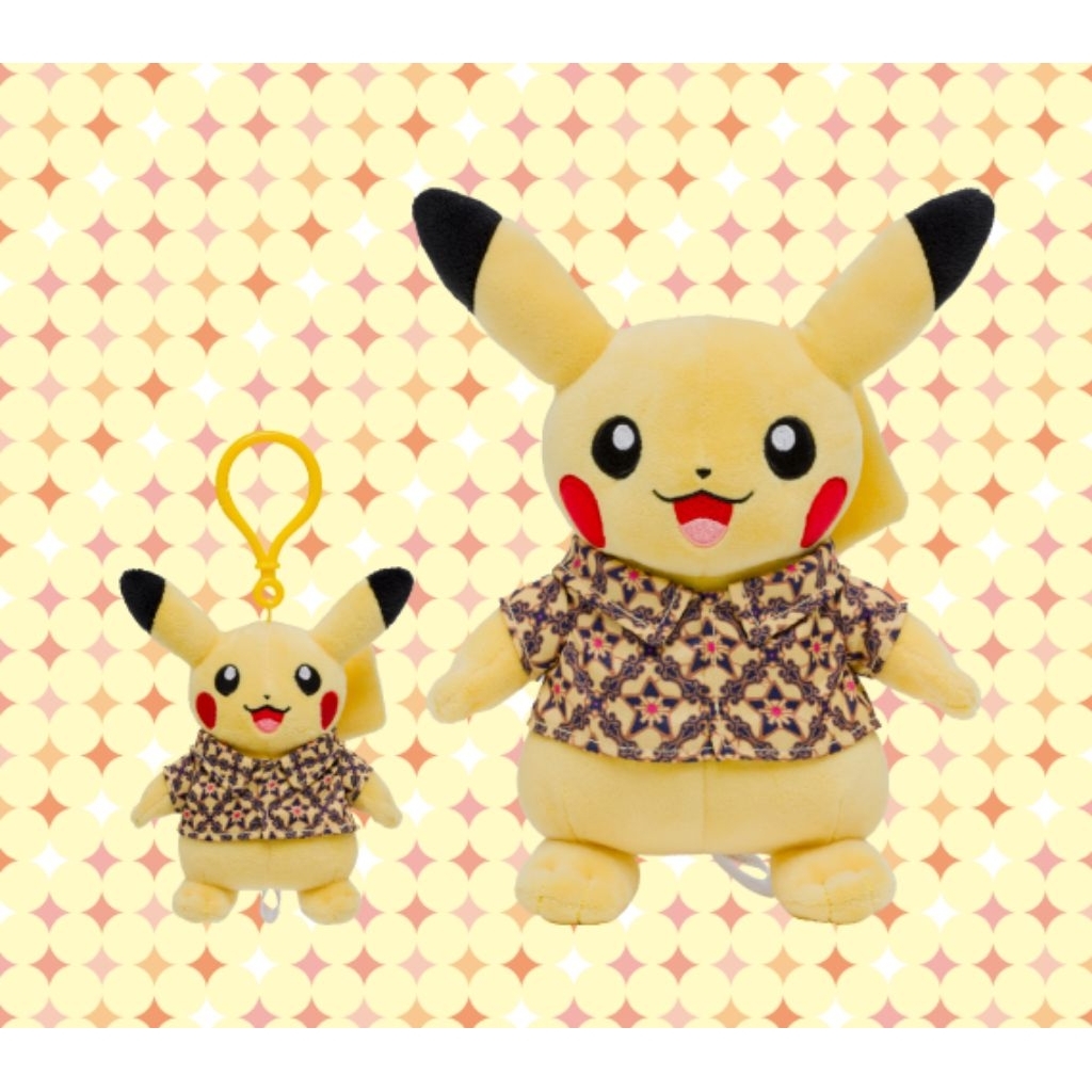 POKEMON CENTER 2024 Pikachu's Indonesia Journey Boneka Pokemon Pikachu Berkemeja Batik Staryu