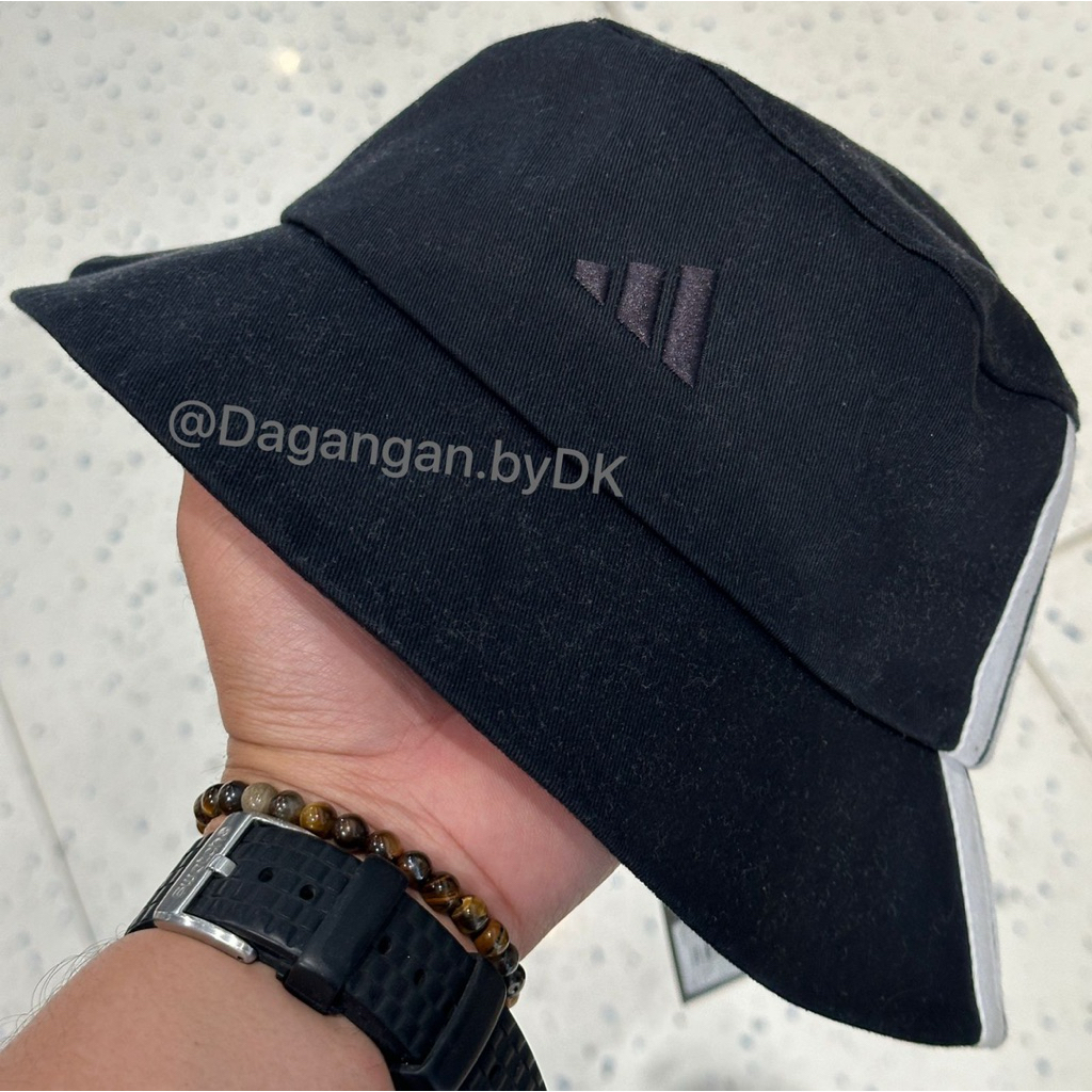 Topi Adidas Bucket Hat 3Stripes Original 100% Full Hitam
