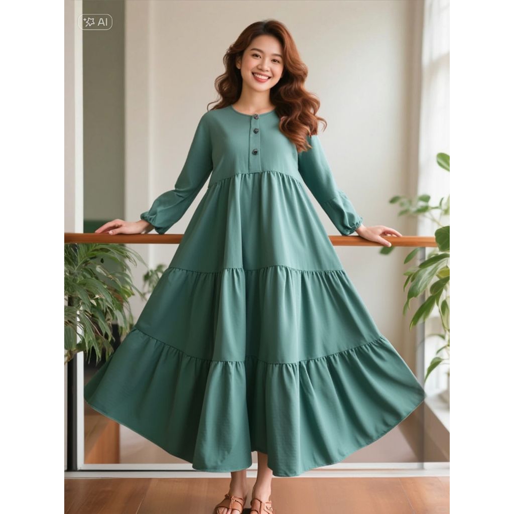 gamis crinkle airflow / gamis crinkle polos terbaru by NR