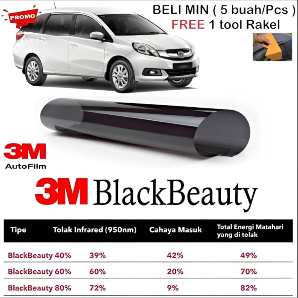 KACA FILEM MOBIL 3M BLACK BEAUTY 40% 60% 80% , KACA FILEM ANTI PANAS