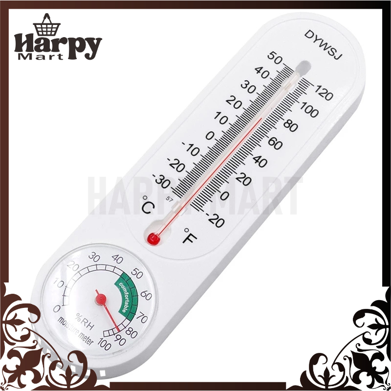 THERMOMETER DINDING ANALOG ALAT PENGUKUR PENGATUR SUHU KELEMBABAN RUANGAN HYGROMETER TERMOMETER WALL