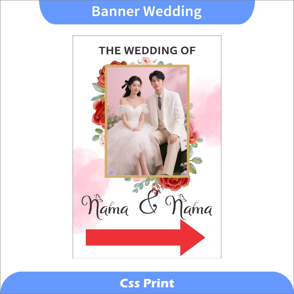 Banner Penunjuk Arah Nikahan / Hajatan Wedding. bisa pakai foto Part 5