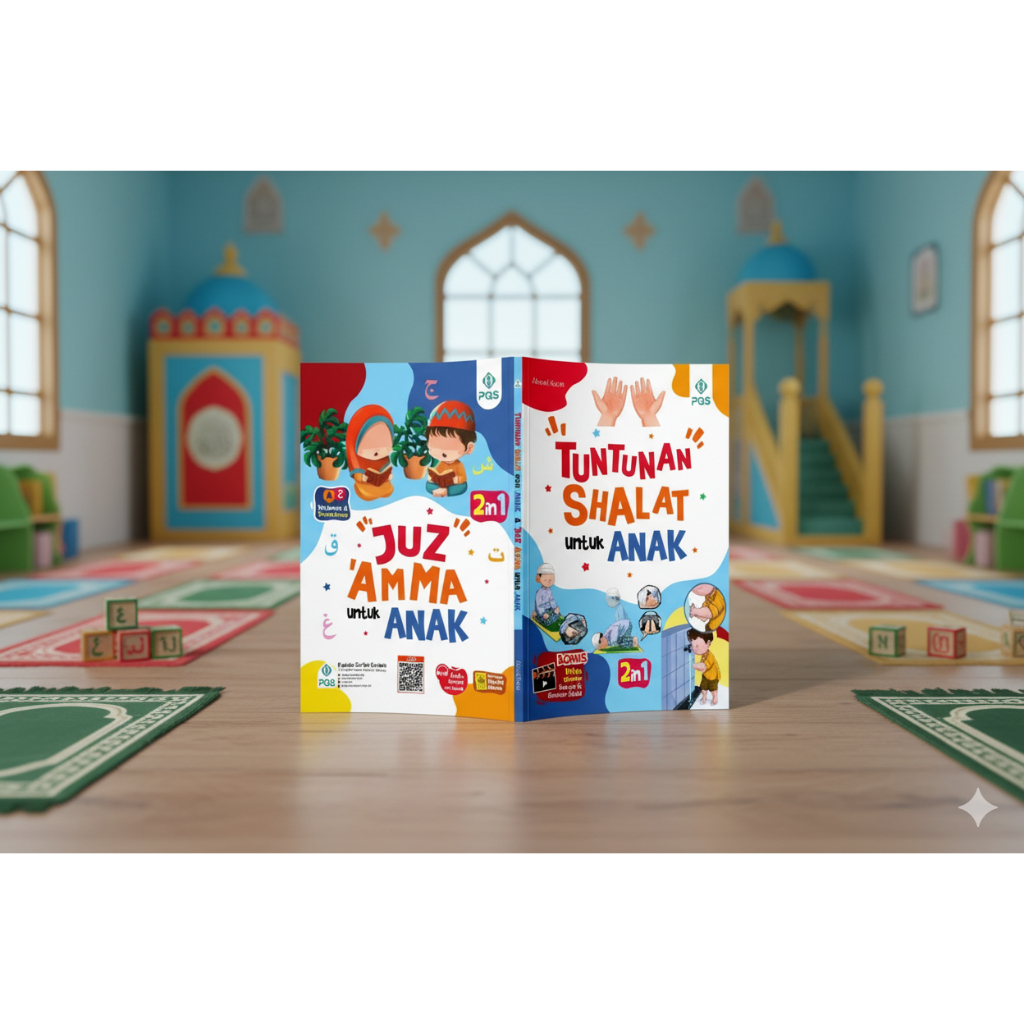 Buku Anak 2in1 PQS Juz Amma & Tuntunan Shalat Lengkap Full Color Bonus Video Audio