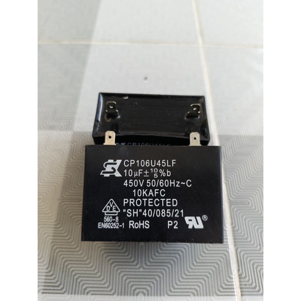 Capasitor | Kapasitor Kotak Mesin Cuci 1 Tabung SHARP 10 uF 450Vac Original | Kapasitor Kotak 10 uF 