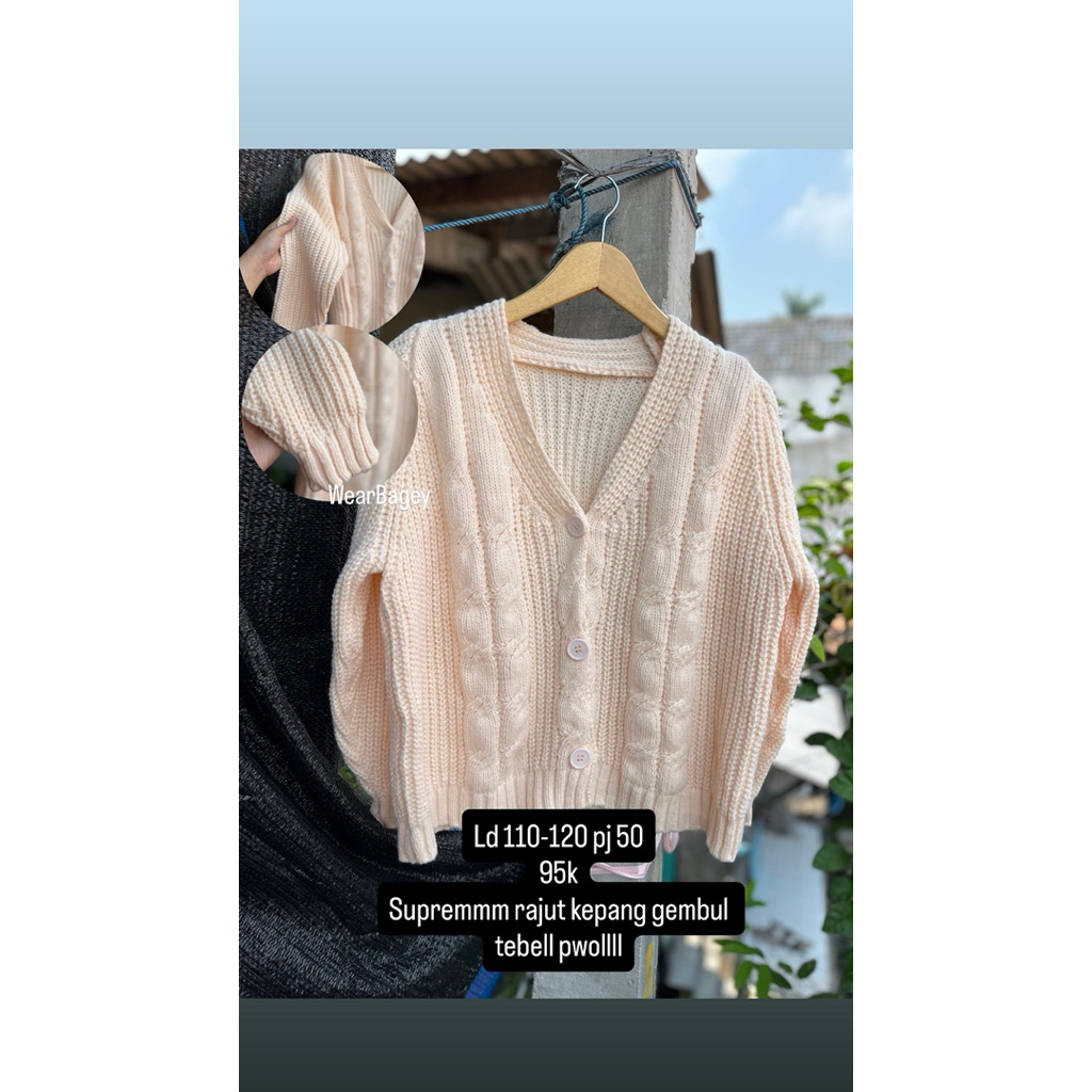 cardigan rajut kepang supremasi