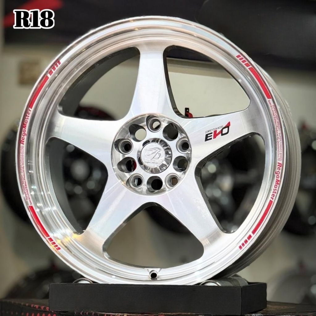 velg racing ring 18 lebar 8,5 et 40 EVO REGAMASTER PCD 5X114,3 R18 velg mobil Xforce Voxy xtrail civ