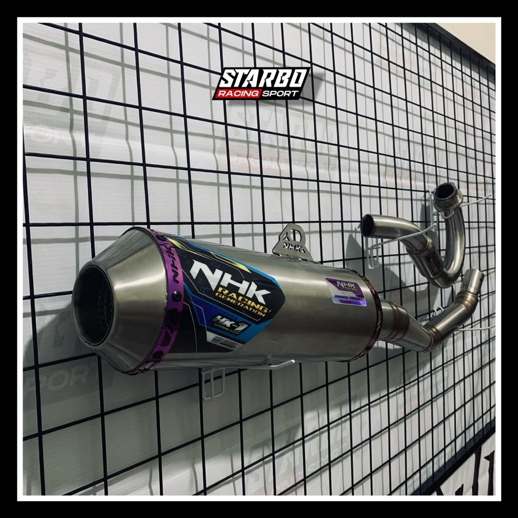 KNALPOT ORIGINAL NHK RACING TYPE HK-1 UNTUK MOTOR CRF150L KLX150 DTRACKER WR155 LOGO STIKER DECAL TE