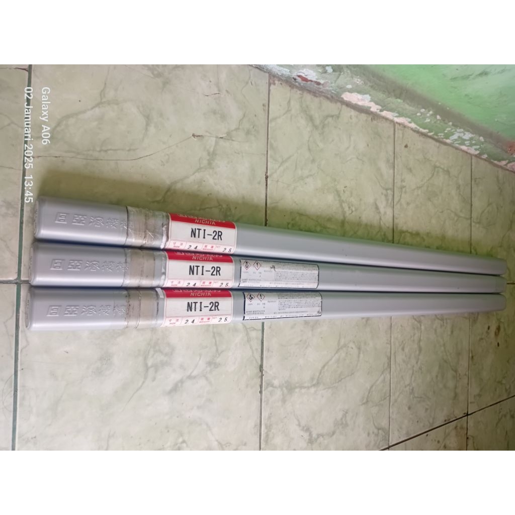 Kawat Las Khusus Titanium tipe AWS A5.16 ERTi-2 Merk NICHIA NTI 2R 2,4mm Argon/Tig/GTAW (HARGA PER K