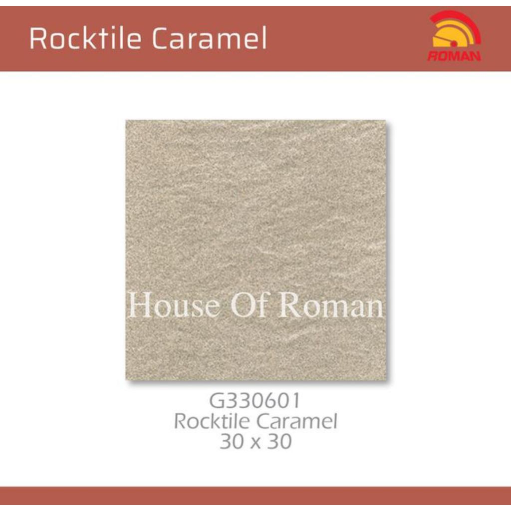 Roman Keramik 30x30 G330601 Rocktile Caramel lantai teras lantai kamar mandi