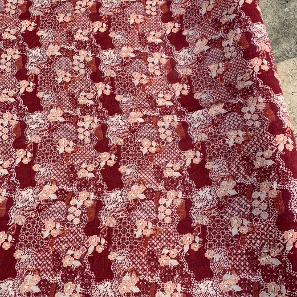 Kain Ceruti Motif Bunga - Kain Ceruty Motif - Kain Ceruti Meteran - kain ceruti motif bunga armn