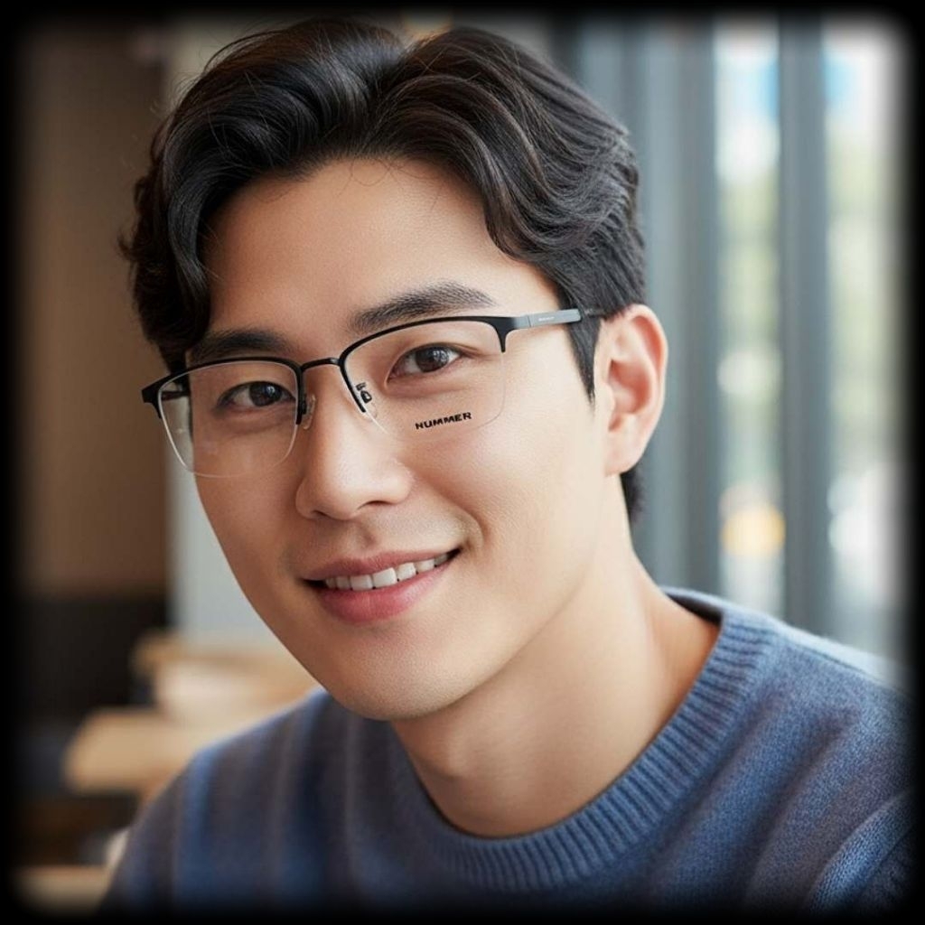 FRAME KACAMATA TITANIUM HUMMER 829 Model Setengah Bingkai Semi Rimless Keren Elegan Kualitas Premium