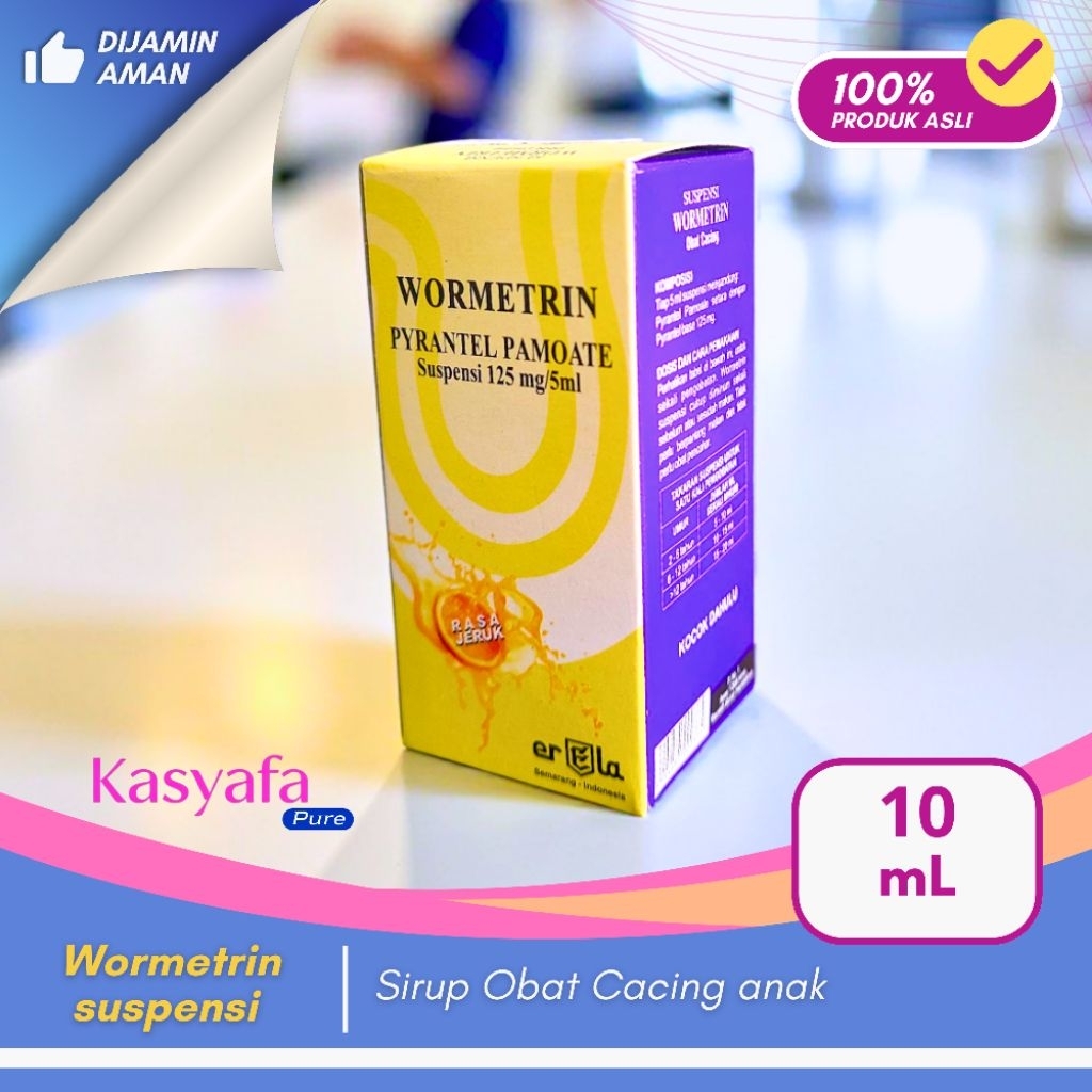 WORMETRIN SIRUP 10ml Pyrantel Pamoate - Obat Cacing Kremi Gelang
