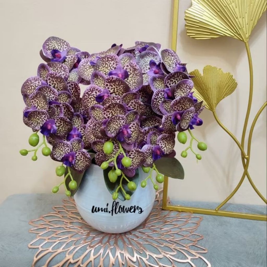 1 SET + POT Bunga Anggrek Latex Super Premium Import High Quality