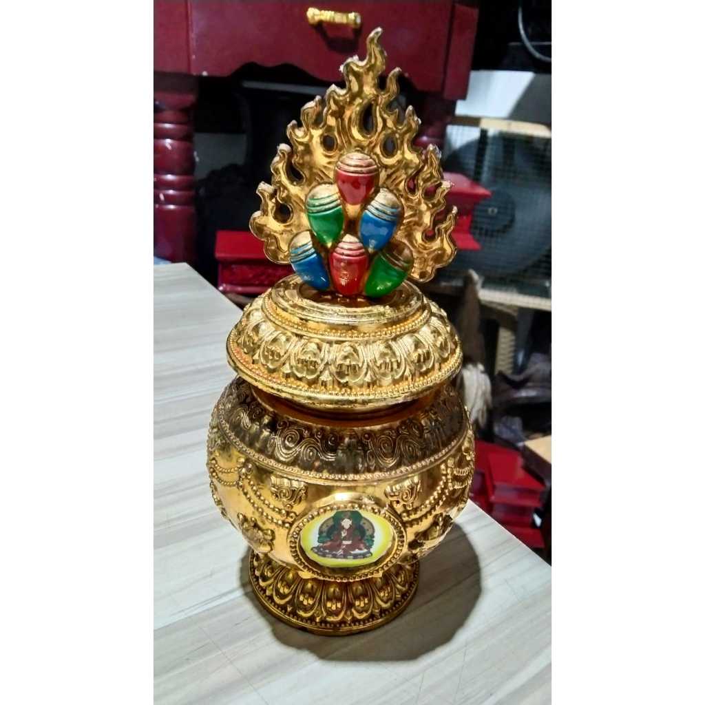 Guci Pot Tibet Crum Kuningan Kuno Jadul Antik